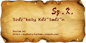 Székely Kálmán névjegykártya