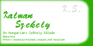 kalman szekely business card